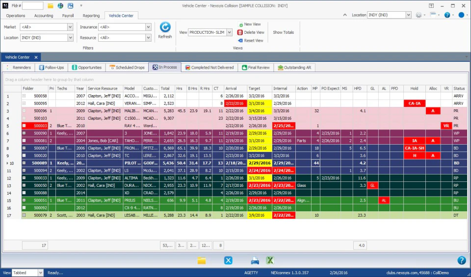 screenshot of Nexsyis Collision